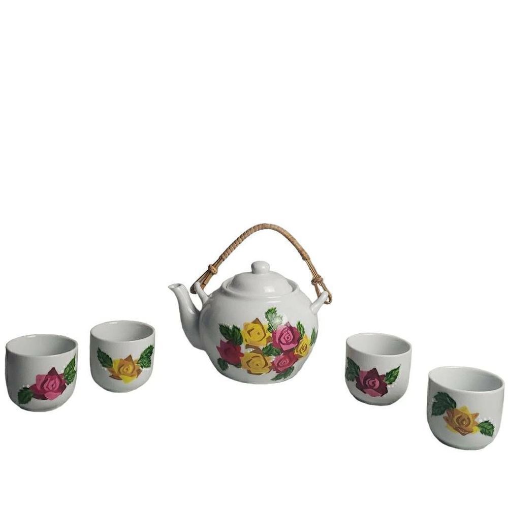 Pink and Yellow Floral Tea Set by Pier One Imports‎